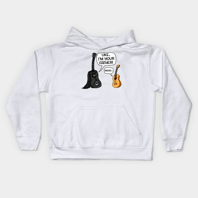 Uke I'm Your Father Funny Guitar Kids Hoodie by ValentinkapngTee